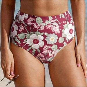 Cupshe High Waisted Floral Bikini Bottom Size M